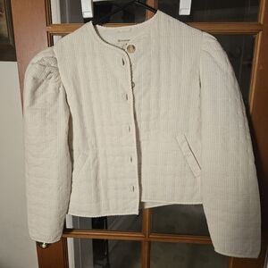 Maison Anana Cotton Cream Quilted Blazer